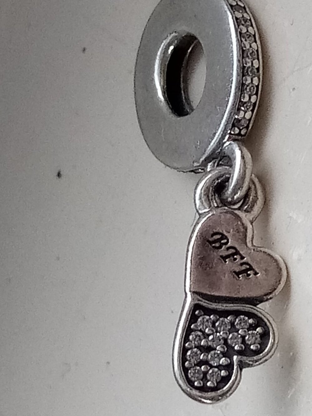 PANDORA BFF Best Friends Forever Heart Dangle Charm S925  ALE Sterling Silver
